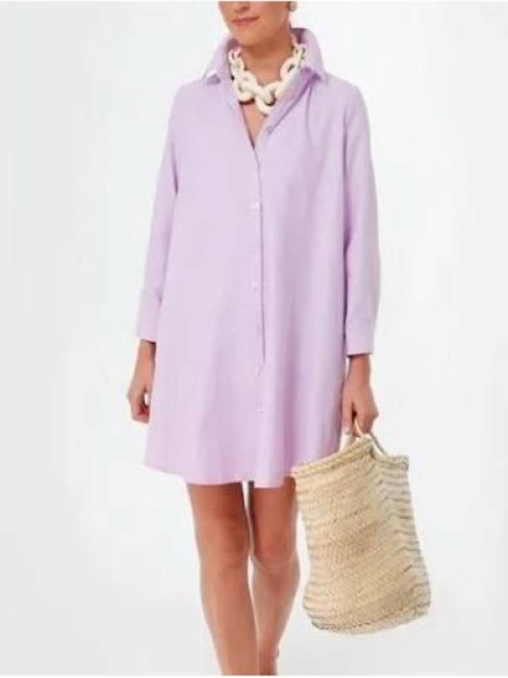 TUCKERNUCK Pomander Place sz L Harris Shirt Dress Lavender Oxford